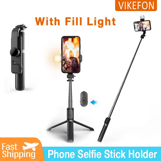 360°Rotate Mobile Phone Holder Selfie Stick Tripod Outdoor Photography Vlog Video Recording with Wireless Remote For Smart phone